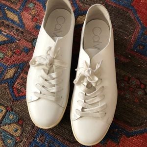Calvin Klein white sneakers size 7